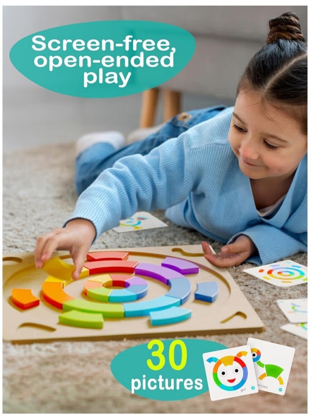 Toddler learning wooden Montessori toys - Picture 6 of 8